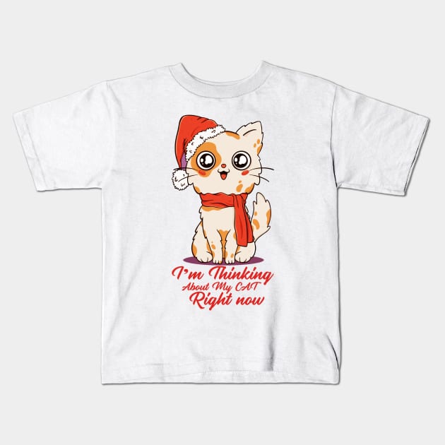 I'm thinging about my cat right now t-shirt Kids T-Shirt by DMarts